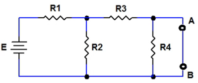 Circuit with points A and B shorted