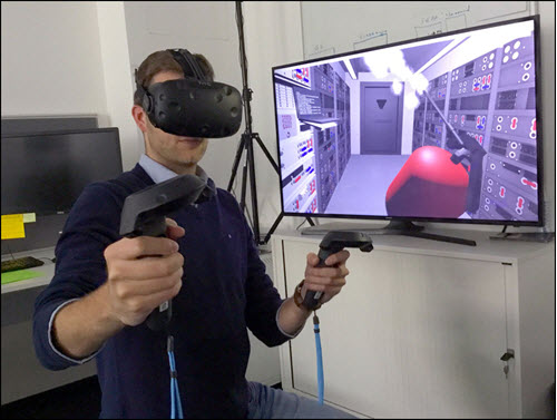 Image of man in VR training