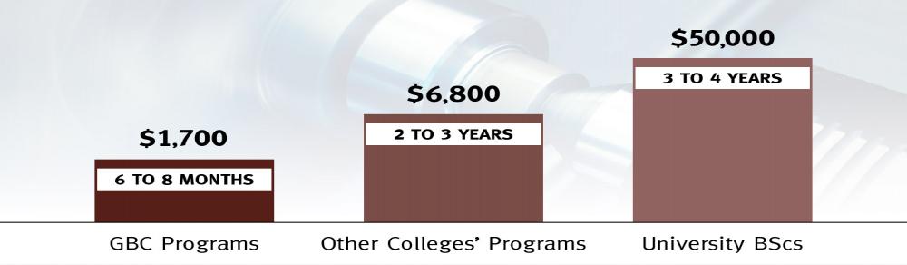 Program cost comparison chart