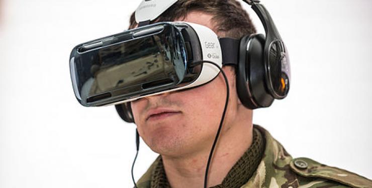 Man wear VR headset