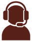 icon of a person wearing an headset